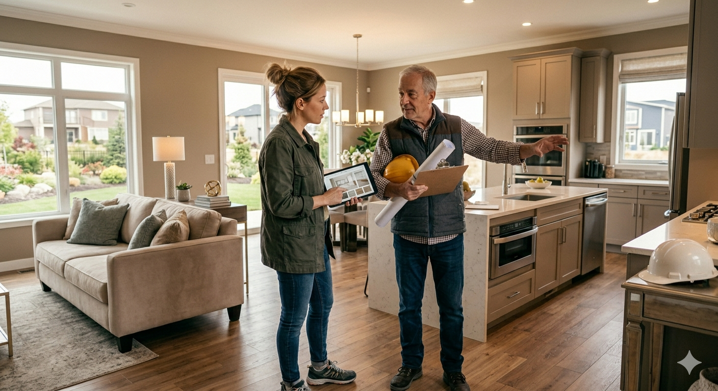 Pareja recorriendo una casa modelo de Mundo Casa